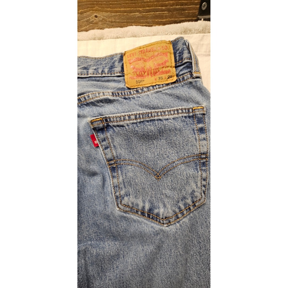 *See Measurements*Levis 505 Regular Fit Straight Leg Jeans - Picture 13 of 15
